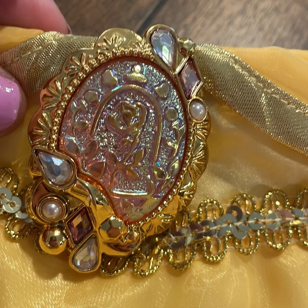 Disney Yellow Princess Belle Dress Costume with Pink Accents